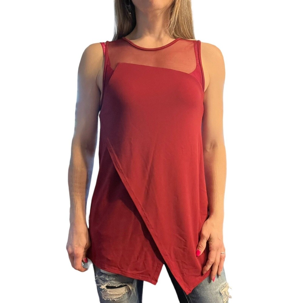 bcbg maxazria Dark red short sleeve blouse NWT